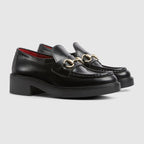 Women's loafer with Horsebit with lug sole – this pair of women's loafers is crafted in leather and defined by a rubber lug sole – LUX VERSE Luxury Designer Fashion Outlet
