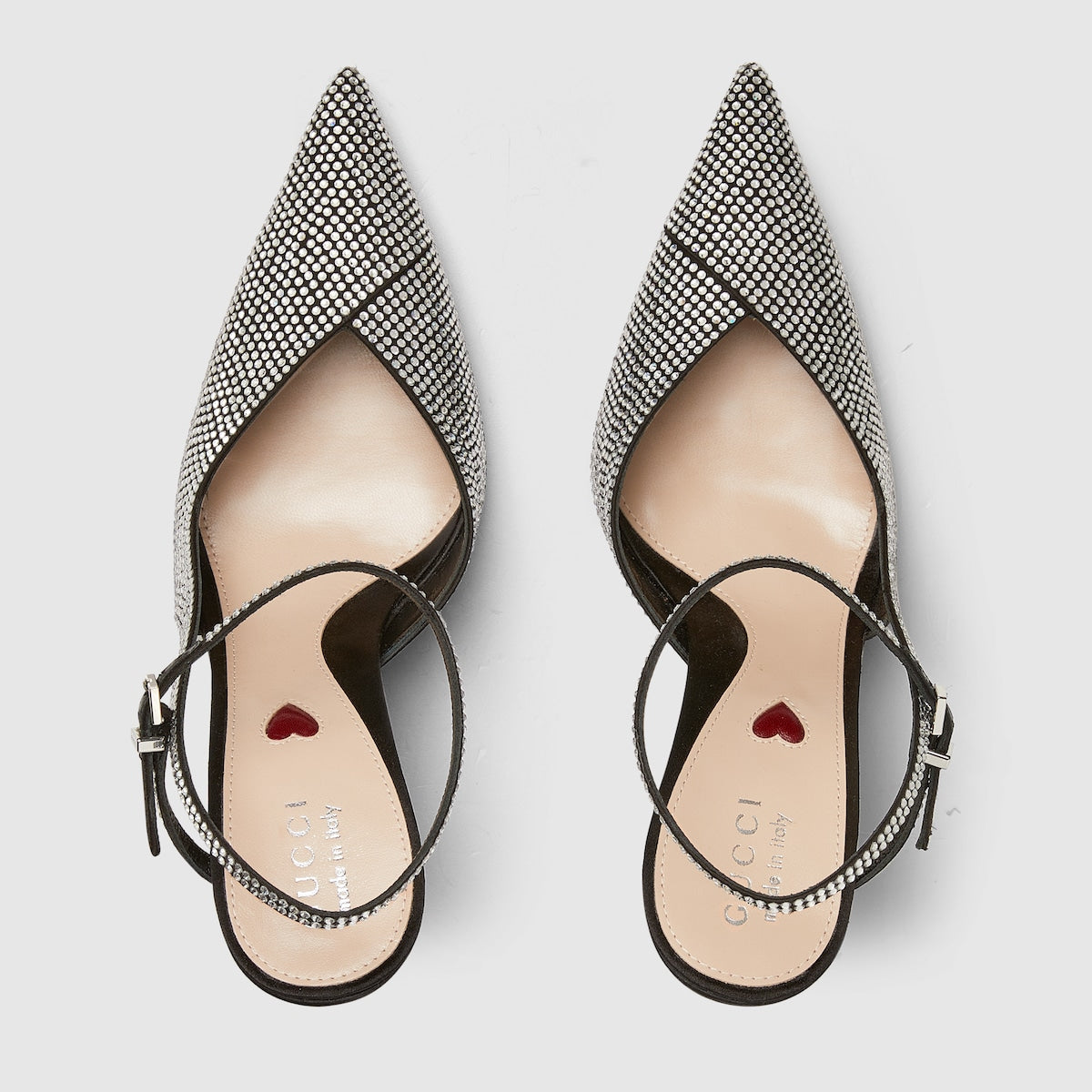 Women's high-heeled pump – black silk satin with crystals Women's Leather sole Pointed toe Leather heart detail – LUX VERSE Luxury Designer Fashion Outlet