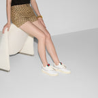 Women Iconic sneaker – this pair is crafted from white leather and enriched by a crystal chain detail – LUX VERSE Luxury Designer Fashion Outlet