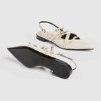 Women's strappy ballet flat – this pair of strappy sandals is crafted in refined leather and defined by a knot – LUX VERSE Luxury Designer Fashion Outlet