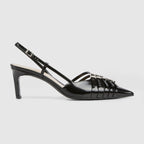 Women's slingback iconic pump – crafted from black leather, these sophisticated slingback pumps are defined by – LUX VERSE Luxury Designer Fashion Outlet