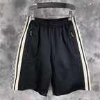 Black Jersey Side Stripe Drawstring - Men's