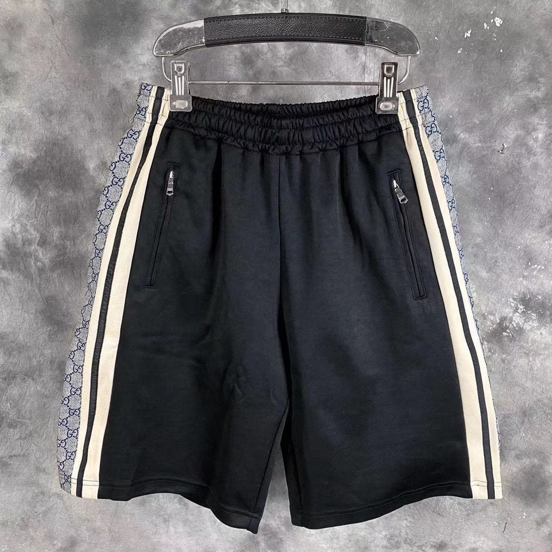 Black Jersey Side Stripe Drawstring - Men's