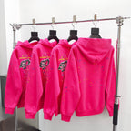 Pinker Baumwoll-Pullover mit Grafik – Herren