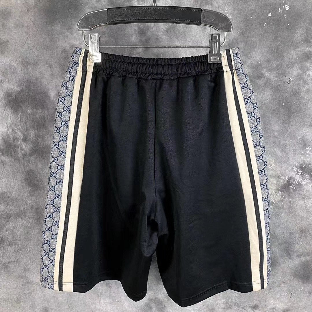Black Jersey Side Stripe Drawstring - Men's