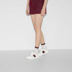 Screener sneaker – here the emblematic style is presented in white leather with an embossed GG leather – LUX VERSE Luxury Designer Fashion Outlet