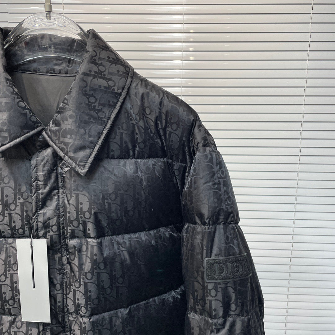 Black and Grey Puffer Jacket - Men's