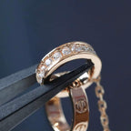 Love Necklace Rose Gold and Silver Diamond – LUX VERSE Luxury Designer Fashion Outlet
