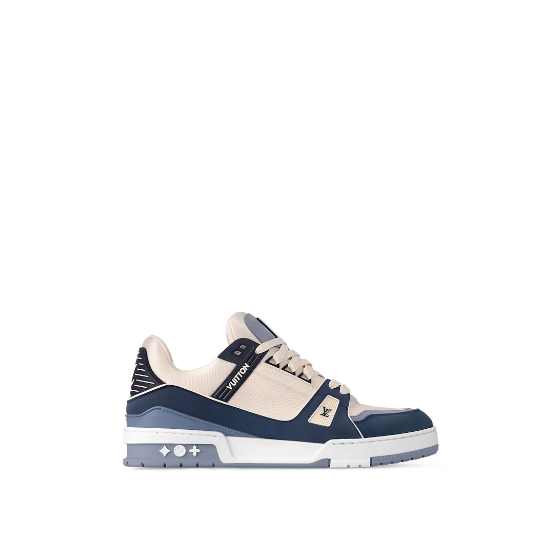 Trainer Sneaker Blue – nubuck calf leather and grained calf leather are combined on this version of – LUX VERSE Luxury Designer Fashion Outlet