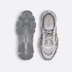 Chrono Sneaker Silver-Tone – featuring three-tone laces and an ultra-lightweight sole adorned with a star, – LUX VERSE Luxury Designer Fashion Outlet