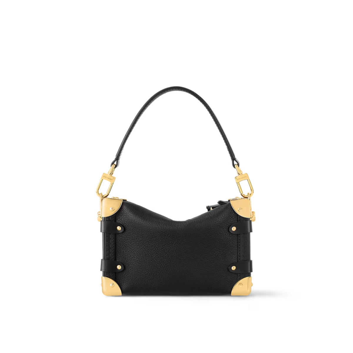 Classic Side Trunk PM – crafted from grained calfskin leather with a gold-color S-lock and corners, the Side – LUX VERSE Luxury Designer Fashion Outlet