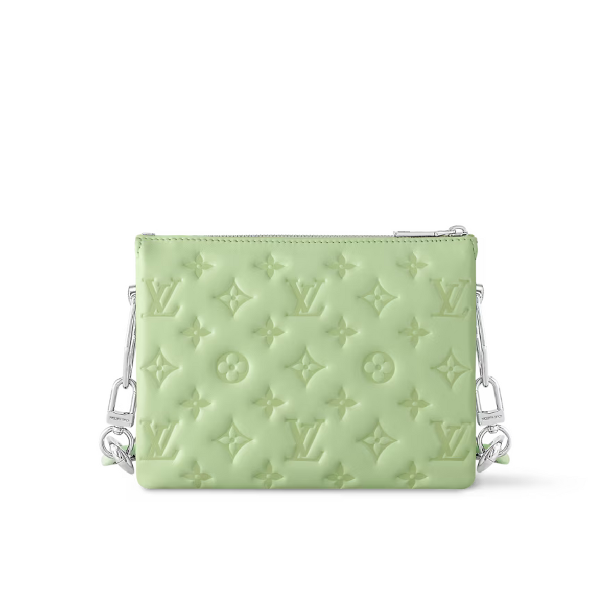 Coussin BB Lambskin Green – the Plexiglas links, in the same color as the bag, alternate with gold-color – LUX VERSE Luxury Designer Fashion Outlet
