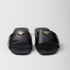Saffiano patent leather slides – the distinctive crosshatch pattern of Saffiano leather, a signature material – LUX VERSE Luxury Designer Fashion Outlet