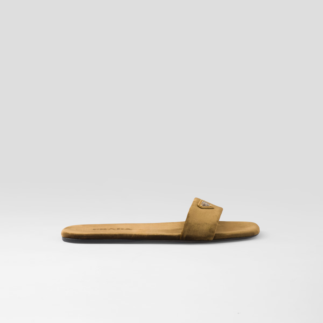 Flat velvet slides – these flat sandals feature a sleek design enriched by the soft and sophisticated – LUX VERSE Luxury Designer Fashion Outlet