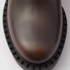Leather Chelsea boots Dark Brown – upper with elasticized side gusset and pull tab on the back Leather lining Enameled – LUX VERSE Luxury Designer Fashion Outlet