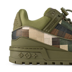 Trainer Maxi Khaki Green Sneaker – this version of the Trainer Maxi sneaker comes in calf leather printed with – LUX VERSE Luxury Designer Fashion Outlet