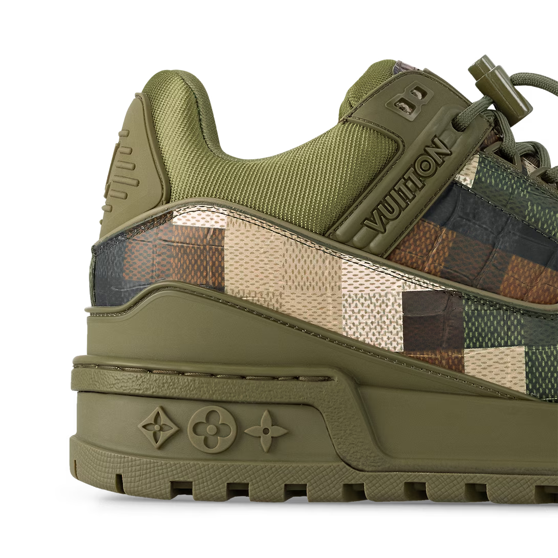 Trainer Maxi Khaki Green Sneaker – this version of the Trainer Maxi sneaker comes in calf leather printed with – LUX VERSE Luxury Designer Fashion Outlet