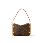 Side Leather Trunk MM – the wide top handle is removable as is the thin leather shoulder strap – LUX VERSE Luxury Designer Fashion Outlet