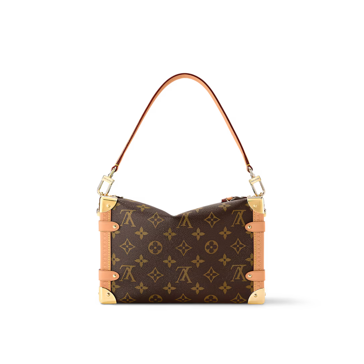 Side Leather Trunk MM – the wide top handle is removable as is the thin leather shoulder strap – LUX VERSE Luxury Designer Fashion Outlet