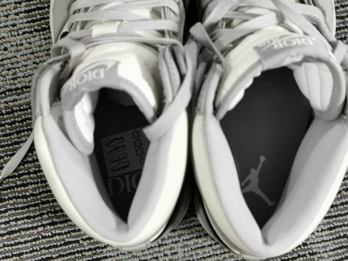 White Leather Print High-Top - Men's
