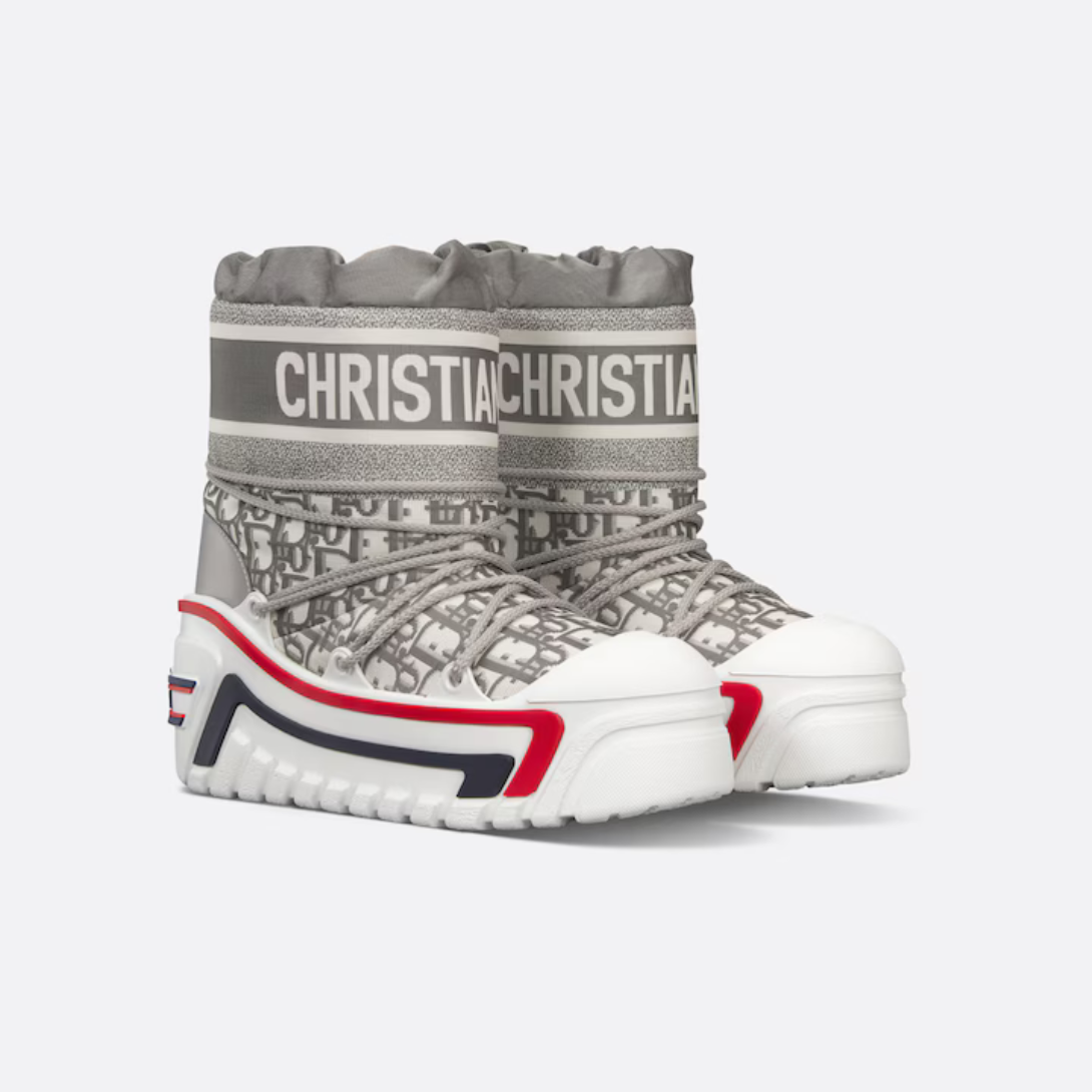Snow Ankle Boot – the Oblique shiny nylon upper is completed by cross lacing for optimal wear – LUX VERSE Luxury Designer Fashion Outlet