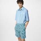 Printed Nylon Swim Shorts Vibrant Greeen – the technical nylon is embellished with this collection’s printed allover Monogram – LUX VERSE Luxury Designer Fashion Outlet