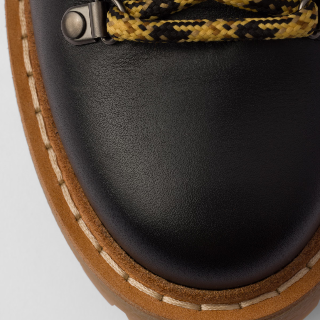 Leather laced booties – these leather booties reinterpret classic hiking boots with contemporary details – LUX VERSE Luxury Designer Fashion Outlet