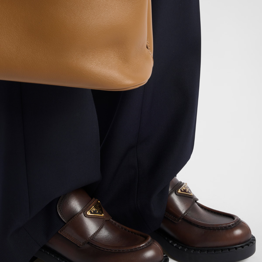 Chocolate leather loafers – a reinterpretation of a classic style, these leather loafers have a chunky design – LUX VERSE Luxury Designer Fashion Outlet