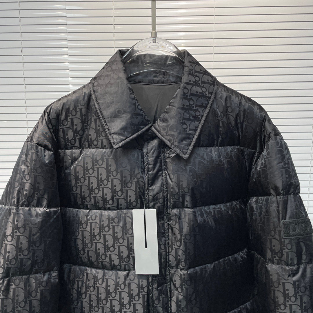 Black and Grey Puffer Jacket - Men's