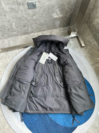 Schwarz-weißer Parka – Herren