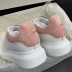 Oversized Pink Suede Tab Sneakers