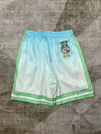 Blue Gradient Silk Shorts - Men's