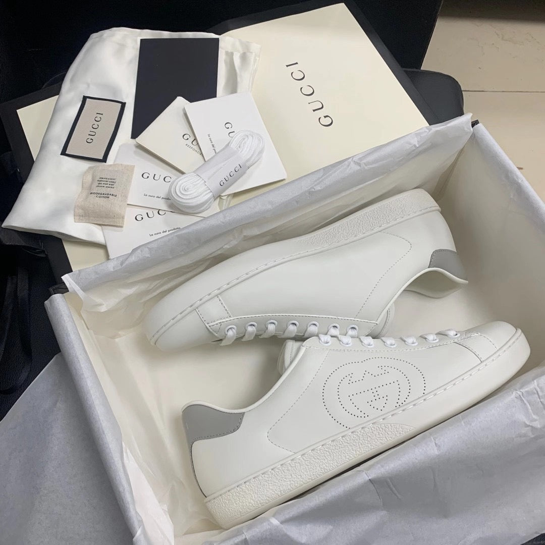 Screener GG White Sneakers - Men's