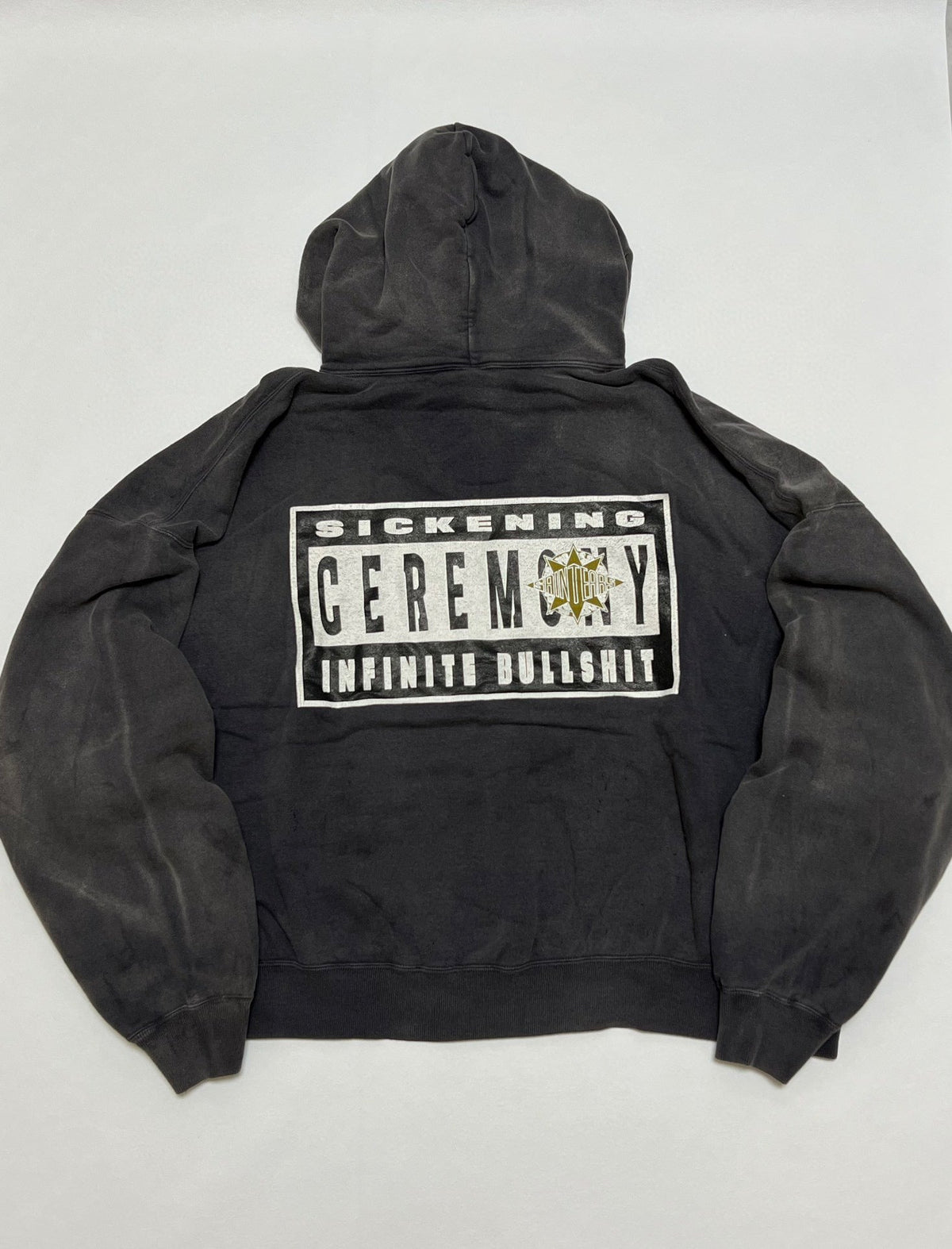 Black Cotton Washed Pullover - Men's