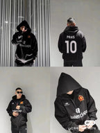 Schwarze Baumwoll-Sweatjacke mit Grafik – Herren
