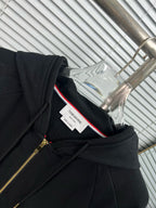 4-Bar Reißverschluss-Hoodie Schwarz - Herren