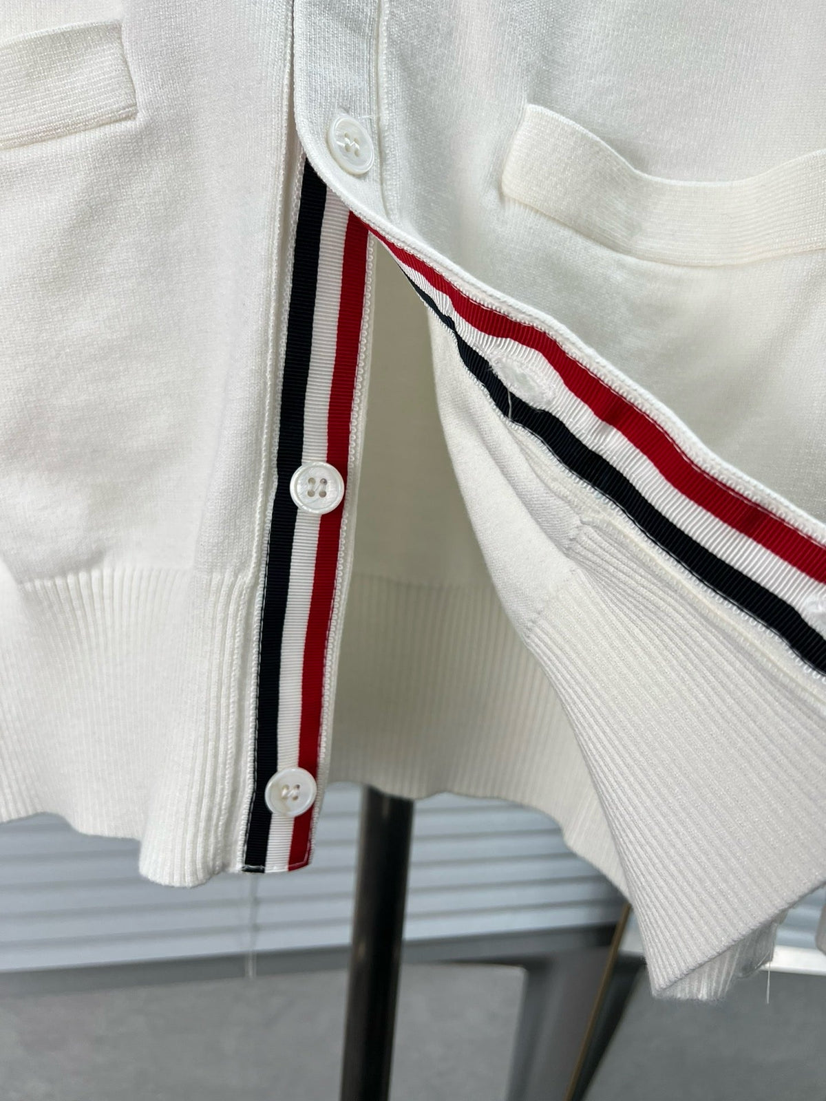 RWB Stripe Cardigan White - Men's