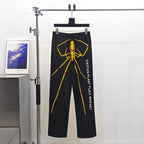 Black Cotton Spider Graphic Wide-Leg - Men's