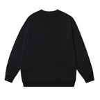 Schwarzes Baumwoll-Textlogo-Rundhals-Sweatshirt – Herren