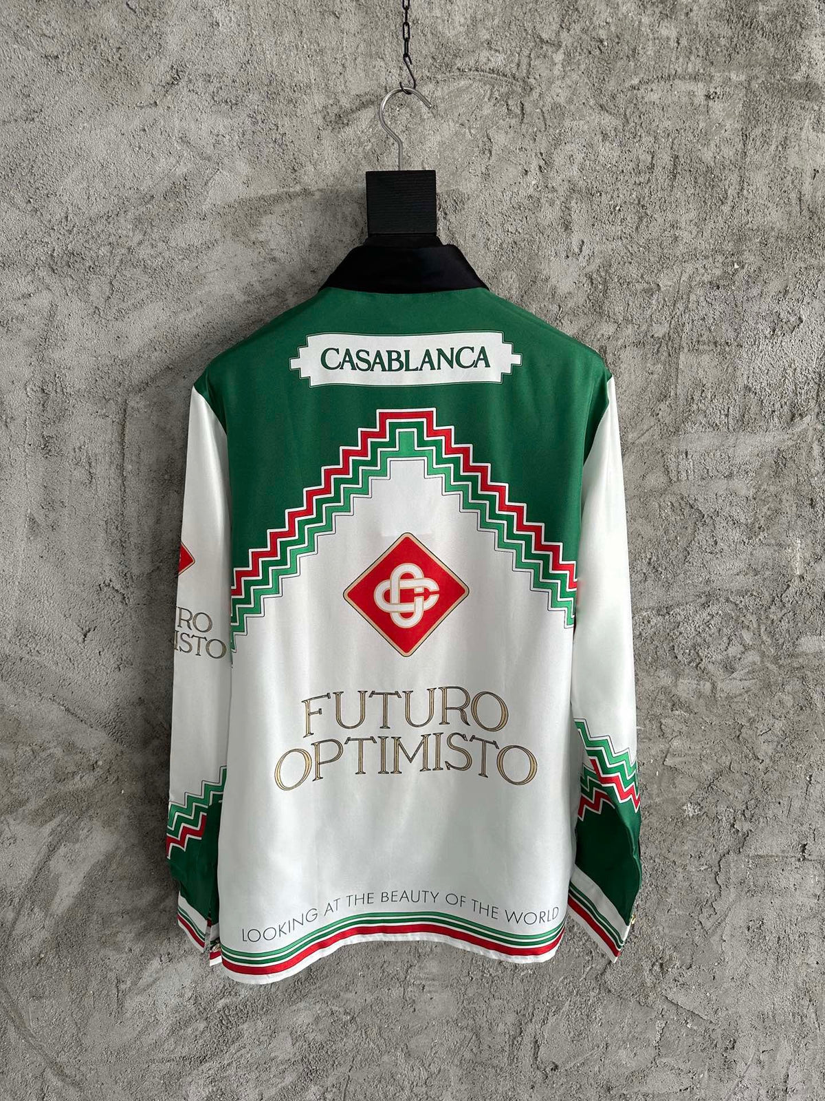 Futuro Optimisto Print Seiden-Polohemd – Herren