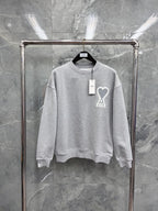 Navy Cotton Heart Logo Crewneck - Men's