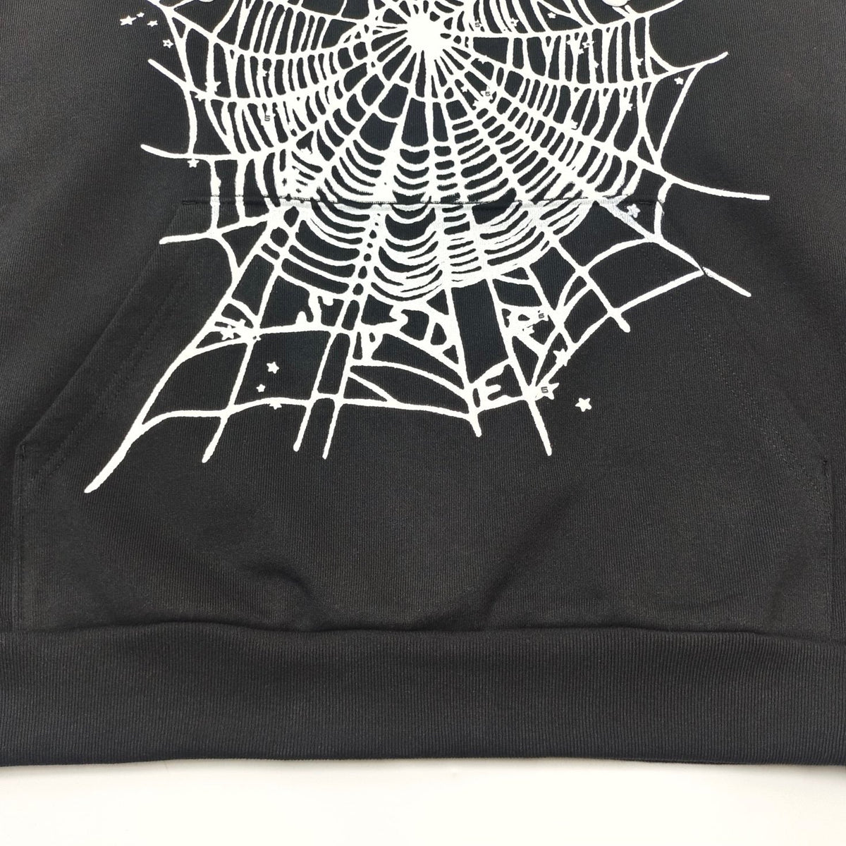 Black Cotton Web Graphic Pullover - Men's