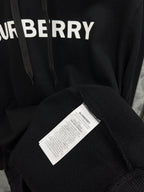 Black Cotton Bold Text Pullover - Men's