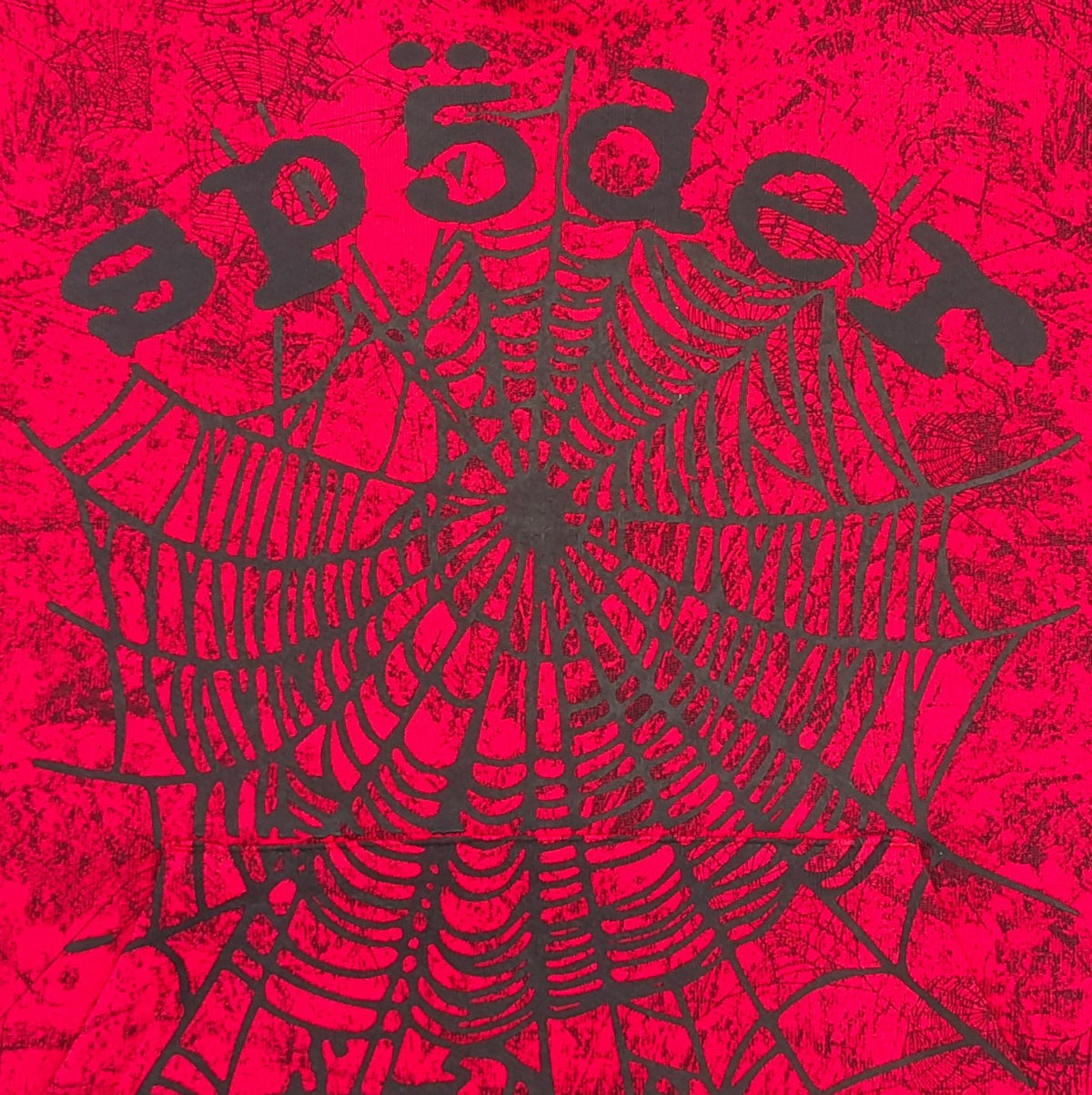 Red Cotton Web Print Pullover - Men's
