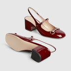 Women's iconic Horsebit pump – rosso Ancora red patent leather Women's Light gold-toned hardware Horsebit Leather – LUX VERSE Luxury Designer Fashion Outlet