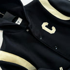 Varsity-Jacke für Herren – Schulterpartie aus schwarzer Wolle