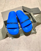 Blue with Black Logo Slides
