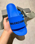 Blue with Black Logo Slides