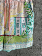 Scenic Print Silk Shorts - Men's