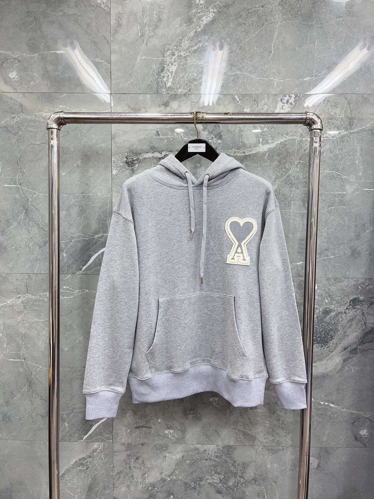Black Cotton Heart Logo Pullover - Men's